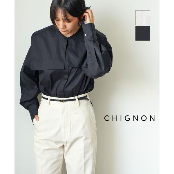 シニヨン ケープカラーシャツブラウス CHIGNON 1144-061PT 国内正規品 220409 送料無料 シニヨン ケープカラーシャツブラウス CHIGNON レディース 国内正規品