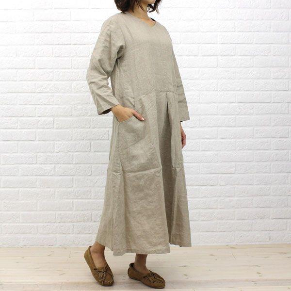 A Koloni コロニー リネンvネック 切替 タックロングワンピース a レディース Buyee Buyee Japanese Proxy Service Buy From Japan Bot Online