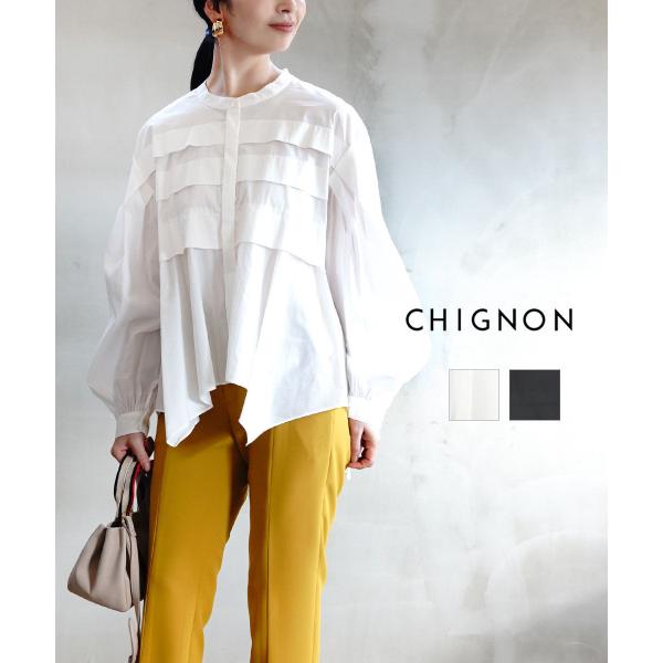 CHIGNON シニヨン タックデザインブラウス レディース 国内正規 CHIGNON シニヨン タックデザインブラウス レディース 国内正規