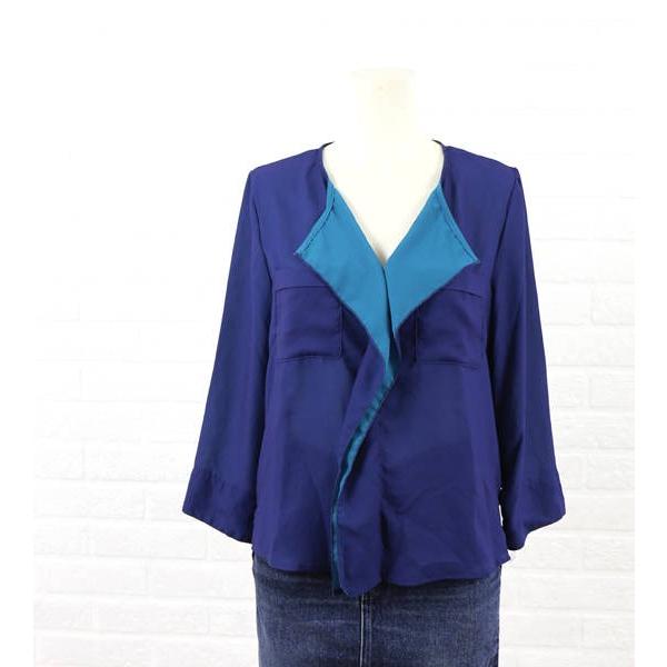 Lotta(ロッタ) ポリエステル7分袖 バイカラー ポケットブラウス・132918・2371502    レディース 女性 誕生日プレゼント ギフト 正規品 新品 Lotta(ロッタ)ポリエステル 7分袖 バイカラー ポケット ブラウス