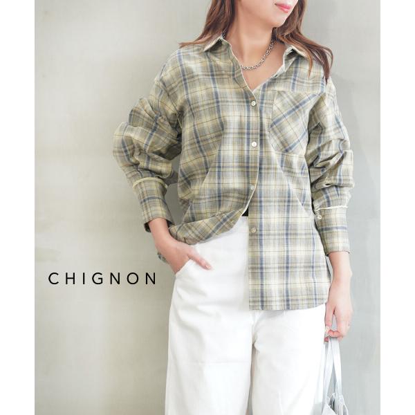 シニヨン チェック2WAYシャツ CHIGNON 2025春夏新作 レディース シニヨン チェック2WAYシャツ CHIGNON 2025春夏新作 レディース