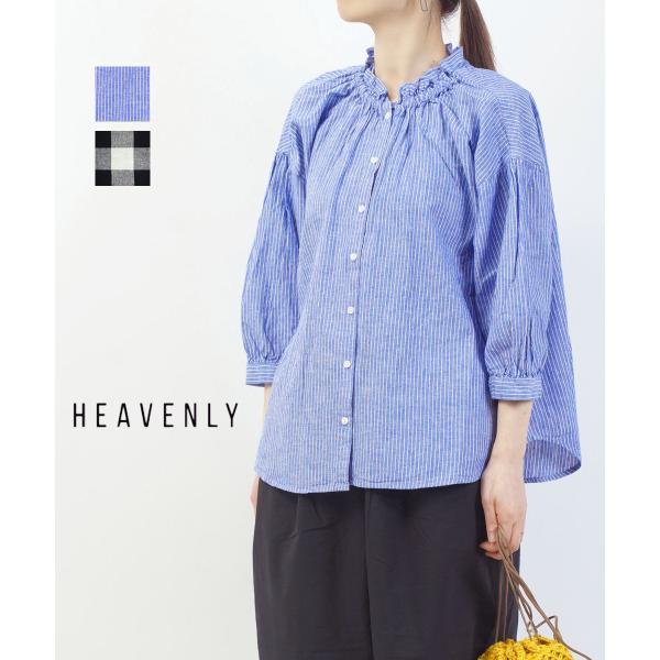 ヘブンリー コットンリネン フリルブラウス HEAVENLY レディース