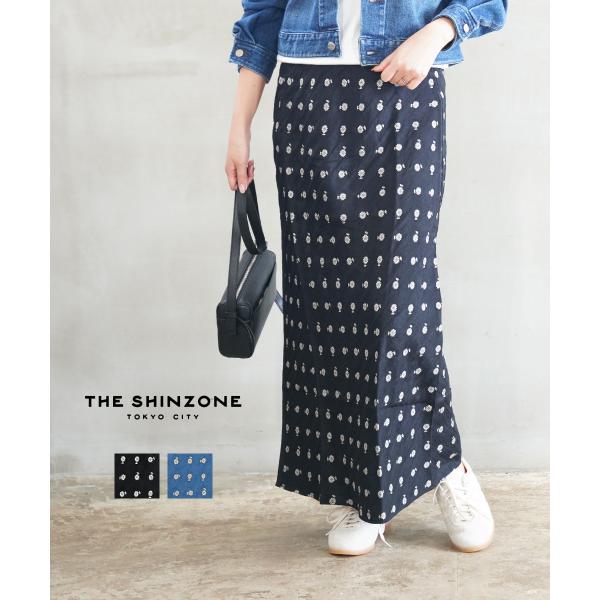 THE SHINZONE ILICA JACQUARD SKIRT ブルー36 ザ シンゾーン ILICA JACQUARD SKIRT THE SHINZONE 2026春夏新作