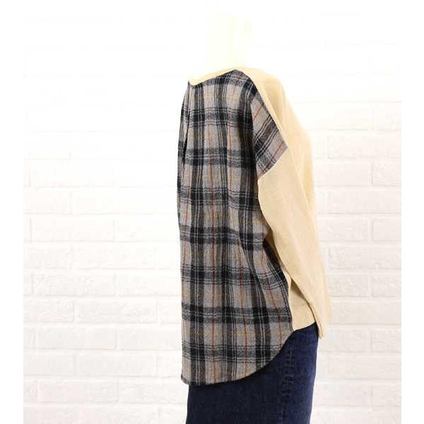 EMUE(エミュー) ウール混アクリルチェック切替プルオーバー・3310011・2061502    レディース 女性 誕生日プレゼント ギフト 正規品 新品 EMUE(エミュー)ウール混アクリル チェック切替 プルオーバー・3310011