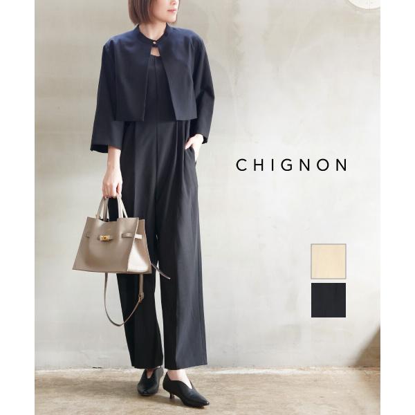 CHIGNON シニヨン オーバーブルゾン ブラック 2024秋冬 未使用 予約販売：12月中旬発送予定】CHIGNON（シニヨン） ラウンドヘムJK