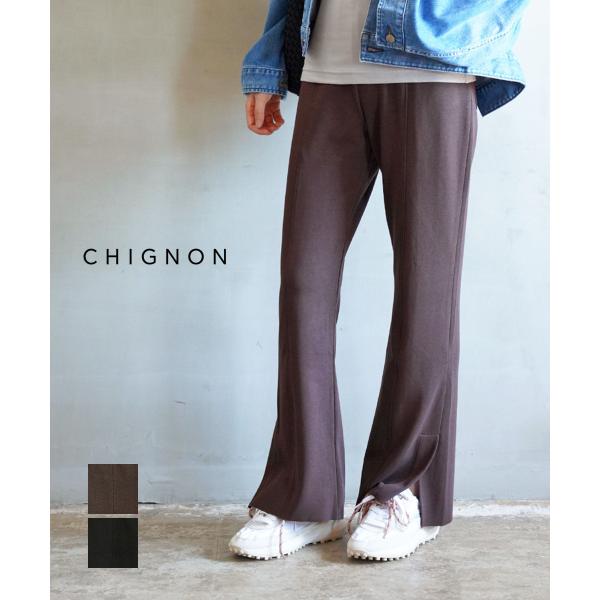 シニヨン ソフトリブフレアパンツ CHIGNON 2026秋冬新作 レディース