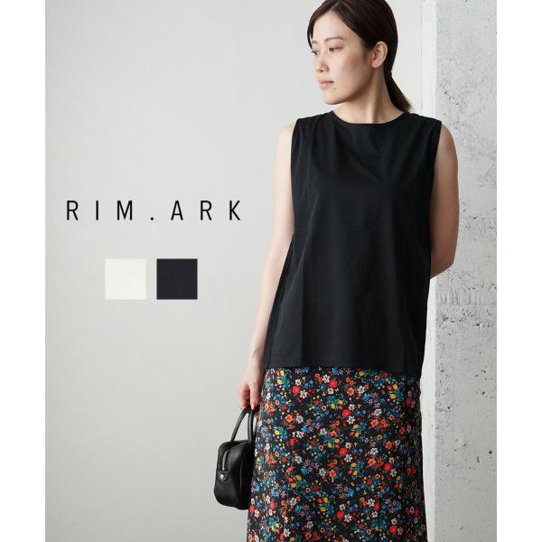 RIM.ARK リムアーク スリーブカットトップス 黒 新品未使用 タグ付き RIM.ARK リムアーク ノースリーブカットソー レディース 国内