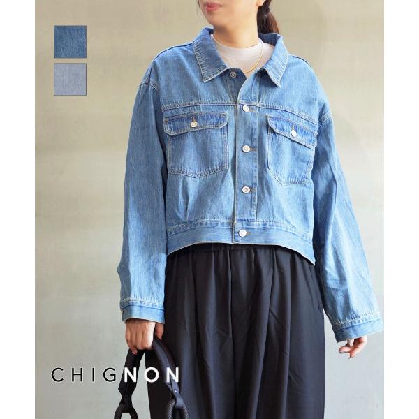 シニヨン ワイドデニムジャケット CHIGNON レディース 国内正規品 爆買