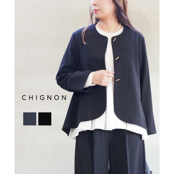 CHIGNON シニヨン オーバーブルゾン ブラック 2024秋冬 未使用 CHIGNON [シニヨン] ブルゾンシャツ [1644-018KK]｜ジーンズ