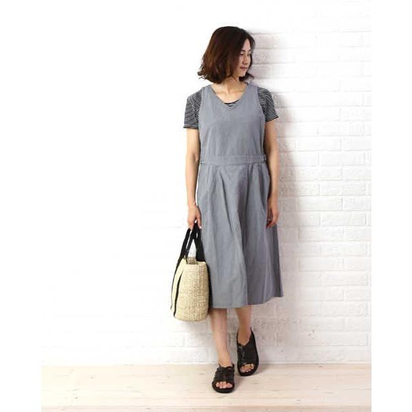 Par Ici パーリッシィ 綿麻杢 ベルト切り替え ワンピース 50 01op037 16 1 Etre Par Bleu Comme Bleu 通販 Paypayモール