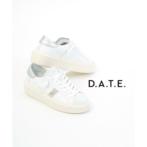 デイト HILL LOW PLATFORM CALF WHITE-SILVER D.A.T.E. レディース
