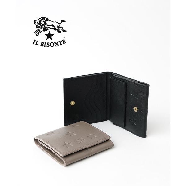 IL BISONTE（イルビゾンテ） スターエンボスレザー 二つ折り財布 IL