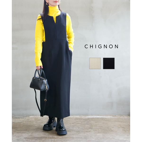 シニヨン バー付きジャンスカワンピース CHIGNON 5645-223KK 国内正規品 220409 送料無料 シニヨン バー付きジャンスカワンピース CHIGNON レディース 国内正規