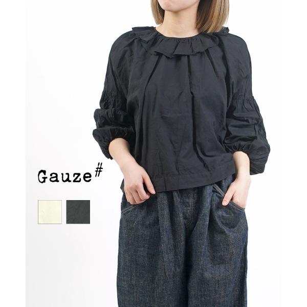 ガーゼ ピエロカラーブラウス Gauze# G1045GA 国内正規品 2025春夏新作 送料無料 ガーゼ ピエロカラーブラウス Gauze# レディース 国内正規品 : etre