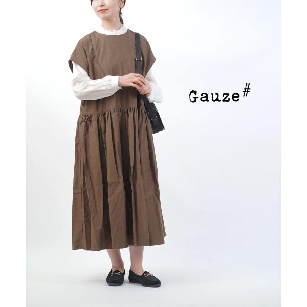 ガーゼ クルエラノースリーブワンピース Gauze# レディース 国内