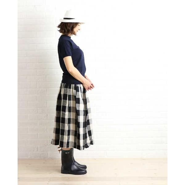 Grandma Mama Daughter By Kato グランマ ママ ドーター リネン ブロックチェック プリーツ タック ロングスカート Gk6012 Etre Par Bleu Comme Bleu 通販 Paypayモール