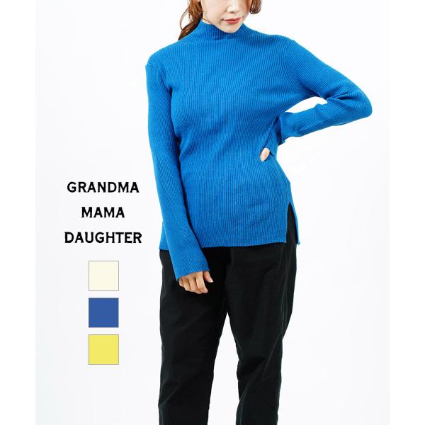 GRANDMA MAMA DAUGHTER ウール　クルーネック　ニット GRANDMA MAMA DAUGHTER｜コットンハイネックリブニット GN2332911
