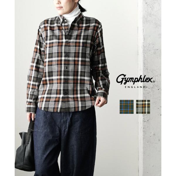 Gymphlex ジムフレックス　ネイビーチェック　パフスリーブシャツ 楽天市場】【SALE 35％ OFF】ジムフレックス Gymphlex 長袖