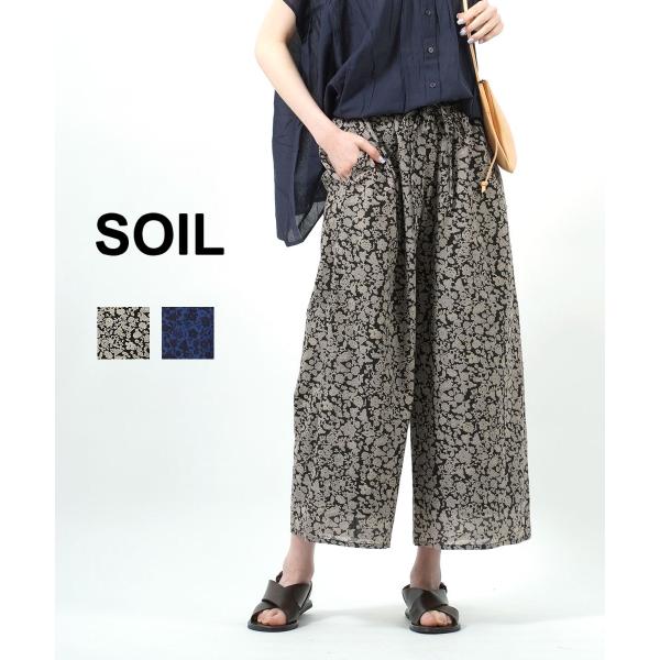 SOIL（ソイル） ワイドパンツ 80'S VOILE MEDIUM FLOWER PRINT WIDE