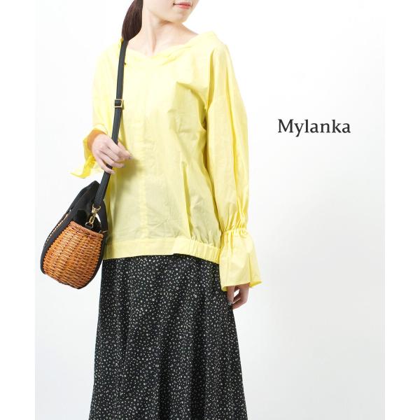 ミランカ コットンタイプライター 袖フレアブラウス プルオーバー MyLanka M13104 国内正規品 210803 送料無料 MyLanka（ミランカ） コットンタイプライター 袖フレアブラウス プル