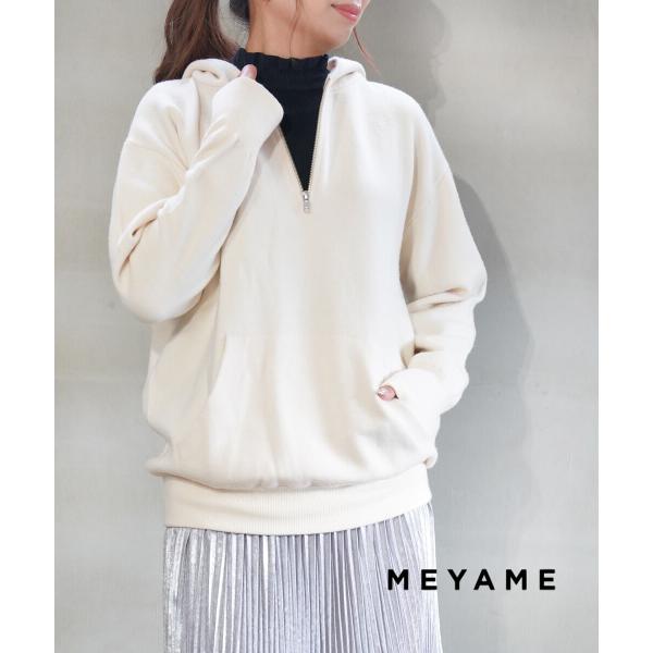 MEYAME メヤメ HALF ZIP KNIT HOODIE ニットパーカー メヤメ HALF ZIP KNIT HOODIE MEYAME レディース 国内正規品 : etre