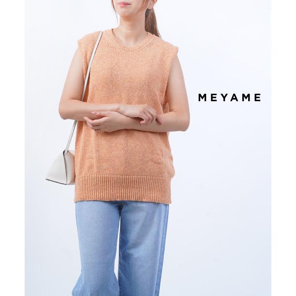 【美品】MEYAME ニット　MEY-1110 メヤメ COTTON TWEED SLEEVELESS PULLOVER MEYAME レディース 国内正規