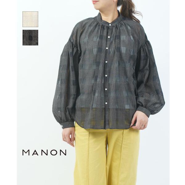 マノン シアーチェックアミカルシャツ MANON レディース 国内正規品 