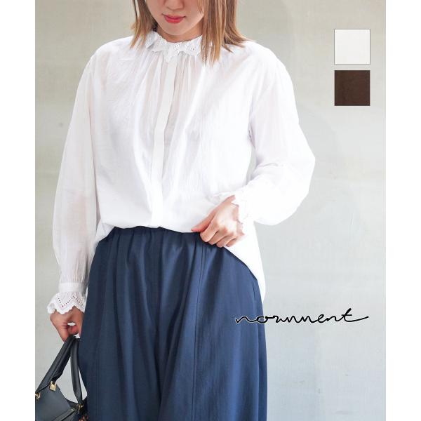 ノーメント スカラップ刺繍フリルブラウス normment S25P-1985 国内正規品 2025秋冬新作 送料無料 ノーメント スカラップ刺繍フリルブラウス normment 2025秋冬新作