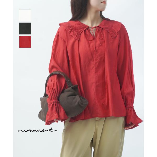 レディース 【新品】normment(ノーメント) コットン ピンタック ヨーク 