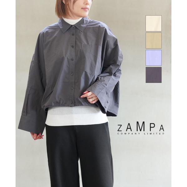 ザンパ 綿ナイロンタイプライタードロストシャツ ZAMPA SAI31-0154 国内正規品 220409 ZAMPA（ザンパ） 綿ナイロンタイプライタードロストシャツ レディース