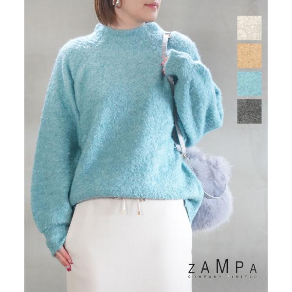 ザンパ ウール混リングヤーンボトルネックプルオーバー ZAMPA SAI39-0366 国内正規品 220409 送料無料 ZAMPA（ザンパ） ウール混リングヤーンボトルネックプルオーバー