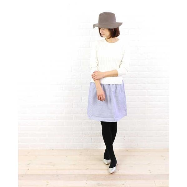 nimes et nimes(ニームエニーム) 綿ケーブルニット×ストライプ布帛切替ワンピース・TLG6101033・0091601    レディース 女性 誕生日プレゼント ギフト 正規品 新品 nimes et nimes（ニームエニーム） 綿ケーブルニット×ストライプ布帛