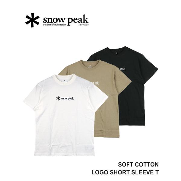 snow peak スノーピーク Soft Cotton Logo Short Sleeve T Snow