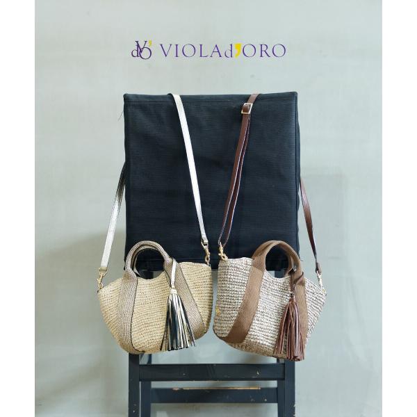 VIOLAd'ORO（ヴィオラドーロ） SANDRO ラフィア テープハンドルトート