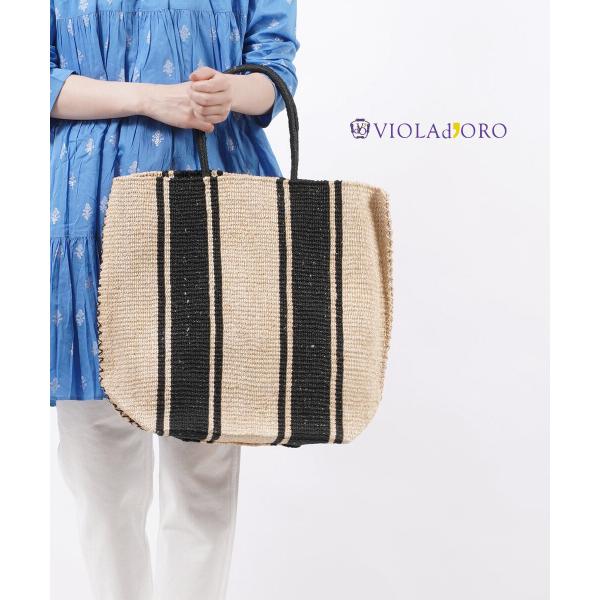 ヴィオラドーロ　トートカゴバッグ VIOLAd'ORO ヴィオラドーロ かごバッグ トートバッグ スクエア