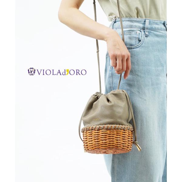 VIOLAd'ORO（ヴィオラドーロ） かごバッグ 巾着バッグ ポシェット