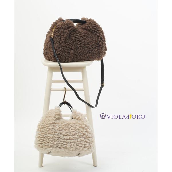 VIOLAd'ORO（ヴィオラドーロ） ELMO エルモ ラムエコファー2WAYトート