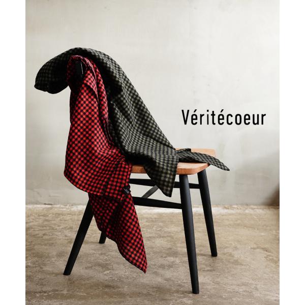 Veritecoeur(ヴェリテクール) リネンウールチェックストール vc-2543-08.jpg