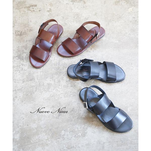 ヌオヴォ ニカール ダブルベルト レザーサンダル Nuovo Nicar