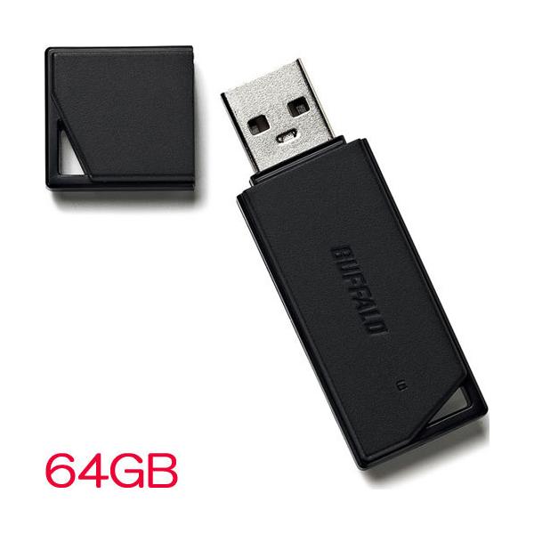 USB obt@[ RUF2-KR64GA-BK [USB2.0 ǂUSB[ 64GB ubN]