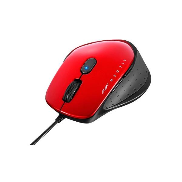 �L��BlueLED�}�E�X �o�b�t�@���[�R�N���T�v���C BSMBU510MRD [�L�� BlueLED 5�{�^�� NEOFIT�}�E�X M�T�C�Y ���b�h]