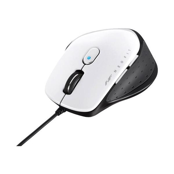 �L��BlueLED�}�E�X �o�b�t�@���[�R�N���T�v���C BSMBU510MWH [�L�� BlueLED 5�{�^�� NEOFIT�}�E�X M�T�C�Y �z���C�g]