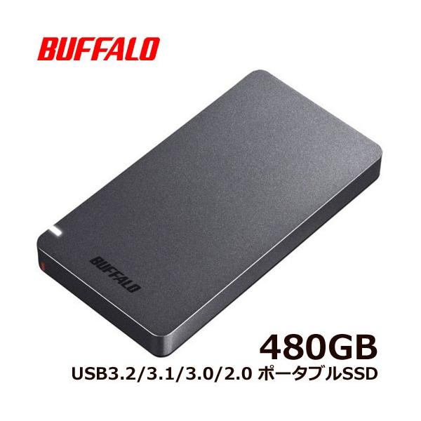 4個セット　BUFFALO（バッファロー）のポータブルSSD 480GB BUFFALO（バッファロー） ポータブルSSD SSD-PGM480U3-B/N [ポータブル