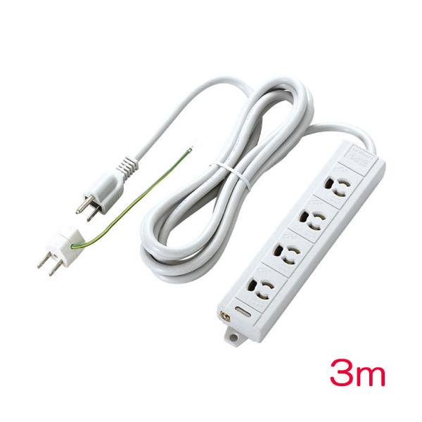 エレコム OAタップ4個口 T-ECOH3430NM 3m ×10個セット T-ECOH3430NM 電源タップ 4個口 3P 2P変換アダプタ付 延長コード