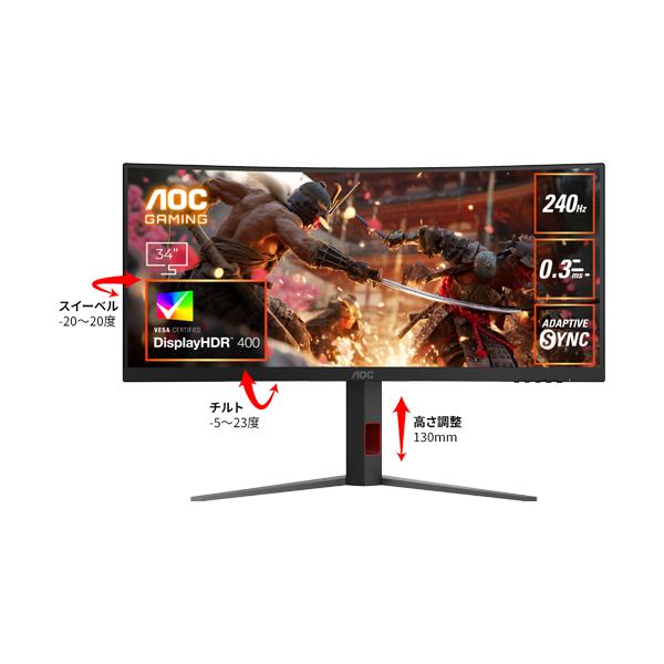 [Release date: June 27, 2025]■幅広いクアッドHD (WQHD) 3440×1440 解像度3440×1440の解像度を持つ幅広いクアッドHD (WQHD) は、優れた画質と鮮明な画像を提供し、すべての詳細を明ら...