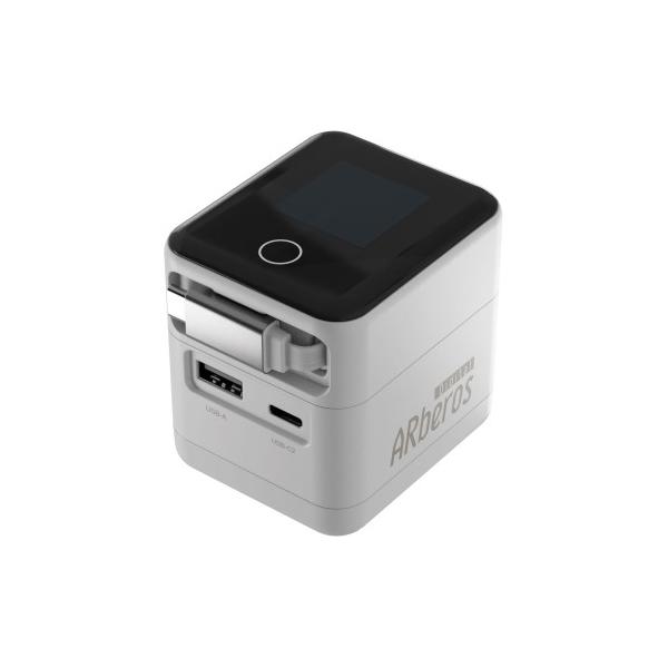 USB充電器 エアリア GaN PD/PPS対応 最大70W 3ポート USB-A/C ケーブル内蔵 電力表示 PSE認証 ホワイト