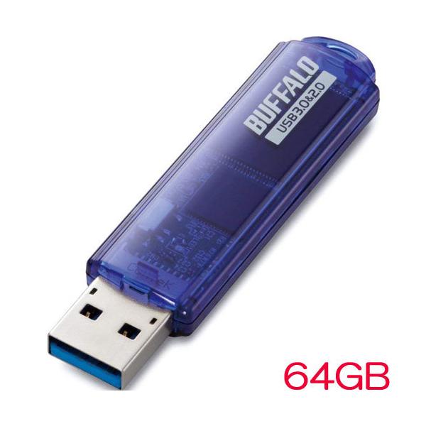USB obt@[ RUF3-C64GA-BL [USB3.0Ή USB[ X^_[hf 64GB u[]