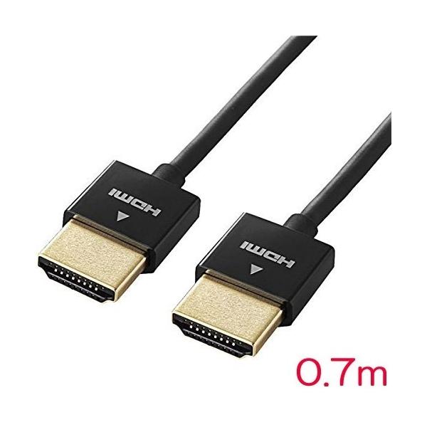 HDMI�P�[�u�� �G���R�� DH-HD14SS07BK [HDMI�P�[�u��/�C�[�T�l�b�g/S�X����/0.7m/�u���b�N]
