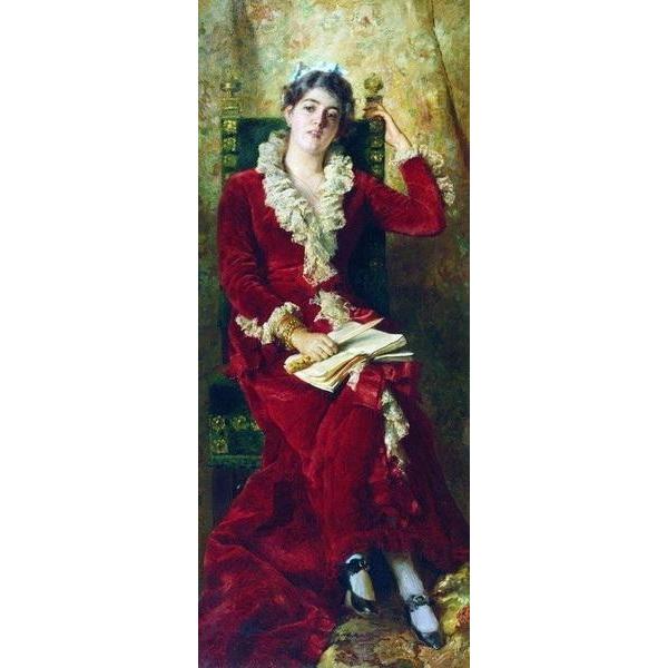 油絵 Konstantin Makovsky_ 赤いドレスの女 ma1597