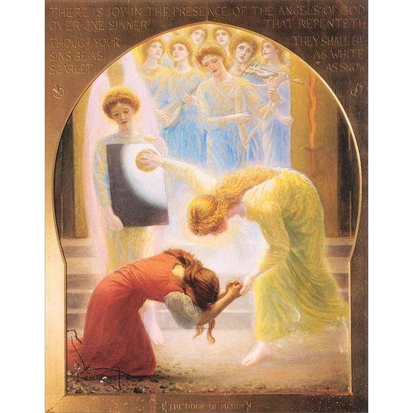 油絵 Arthur Hughes_ 慈悲への入り口 ma1842